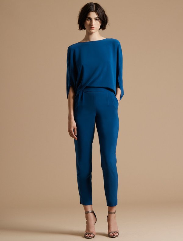 halston heritage draped jumpsuit