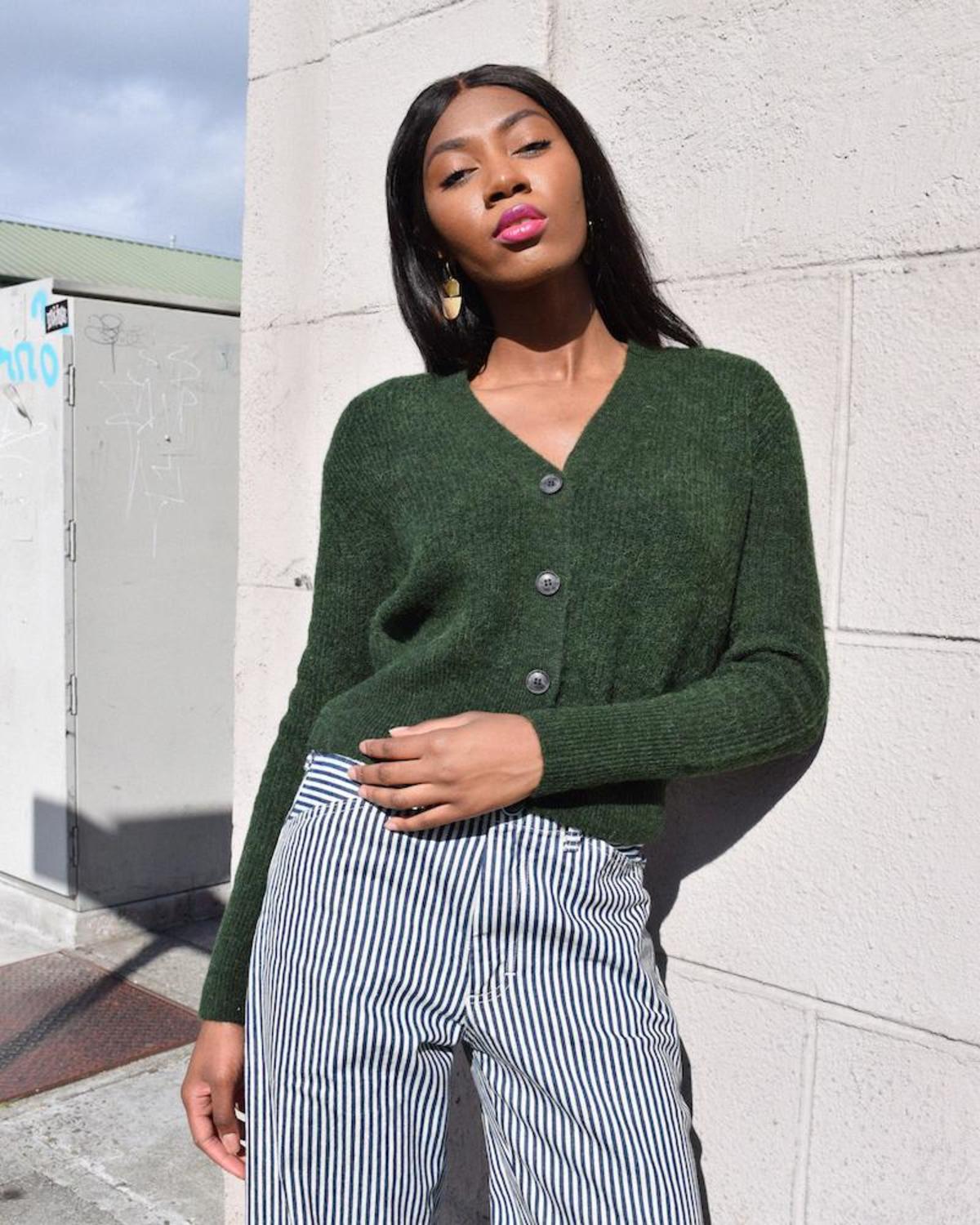 Just Mountain Cropped Cardigan - Green | Garmentory