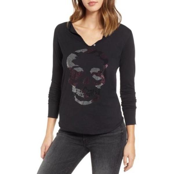Vintage ZADIG & VOLTAIRE Tunisian Skull Henley - Black | Garmentory