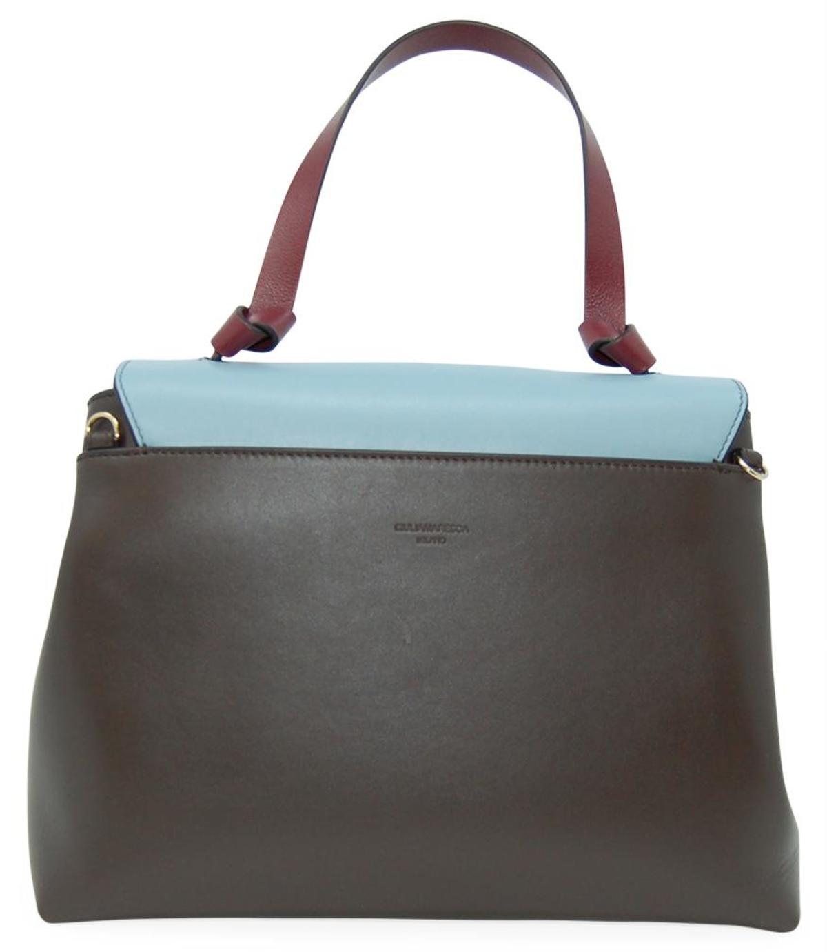 Giulia Maresca Chiara Top Handle Leather Handbag - Brown/Blue