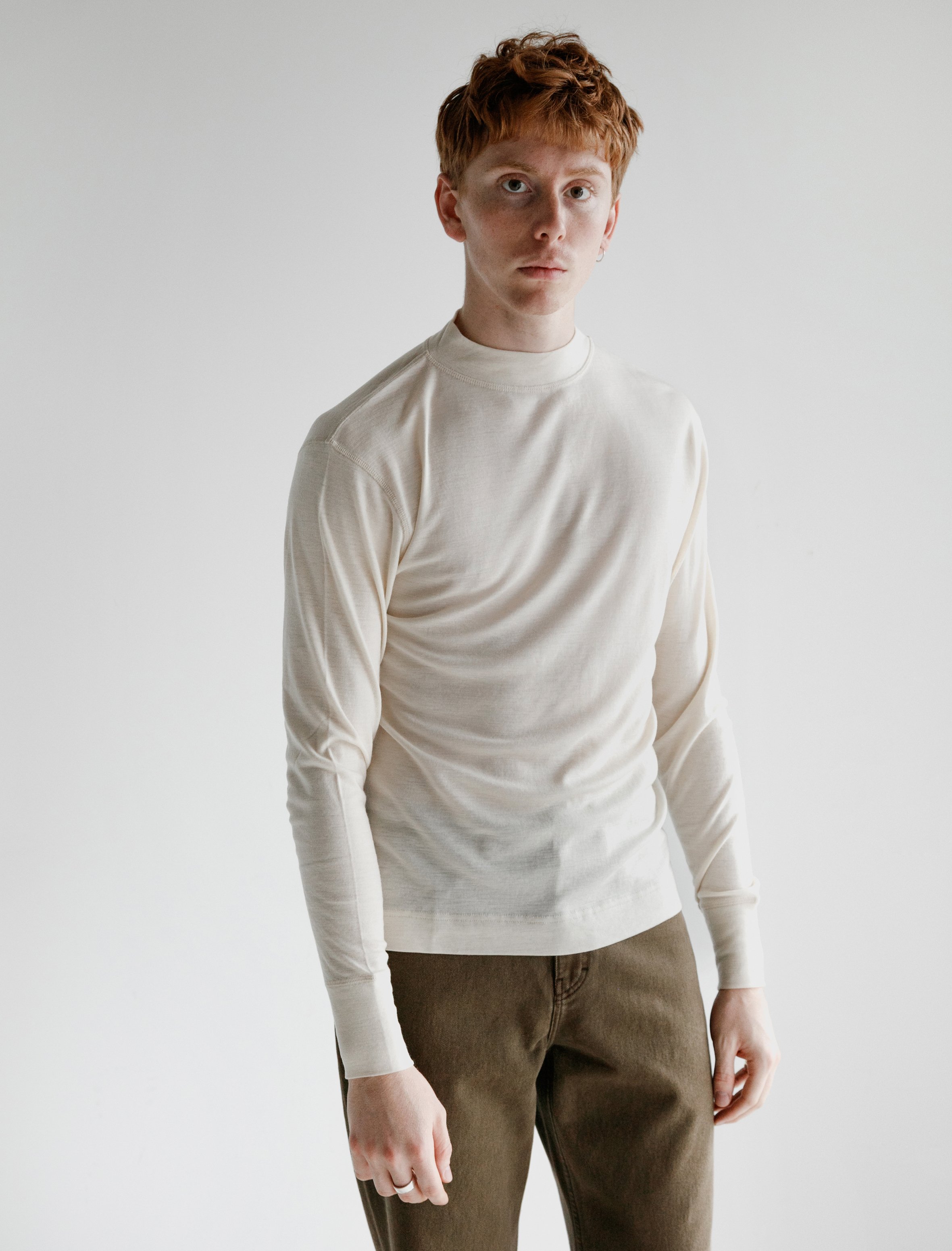 Margaret Howell MHL Thermal Wool Jersey T-Shirt - Ecru