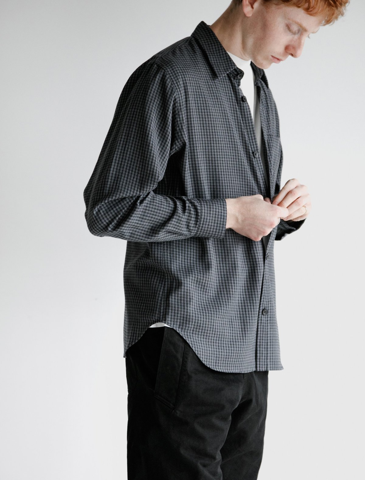 トップス MARGARET HOWELL BRUSHED COTTON SHIRT Margaret-Howell-Half-Placket-