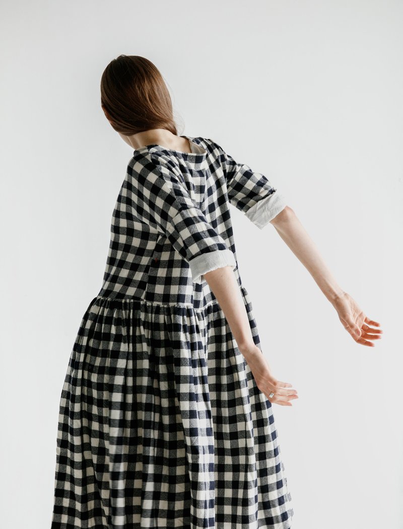 ワンピース casey casey pasha rouch dress Casey Casey Pasha Rouche Dress in Blue White | Garmentory
