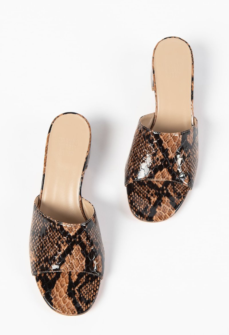 Maryam Nassir Zadeh Agatha Slide Sandal - Auburn Snake | Garmentory
