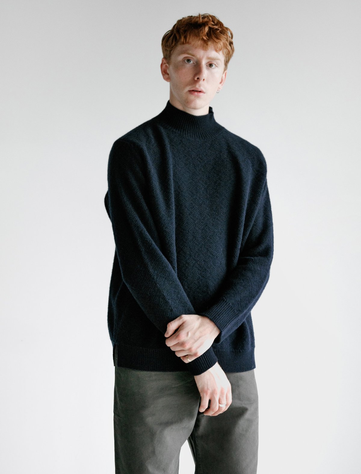 Casey Casey Hand Knit Wool Pullover - Navy | Garmentory
