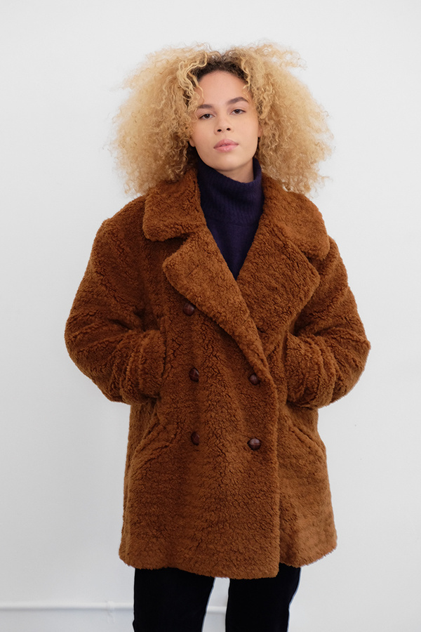 Fuzzy peacoat Clearance