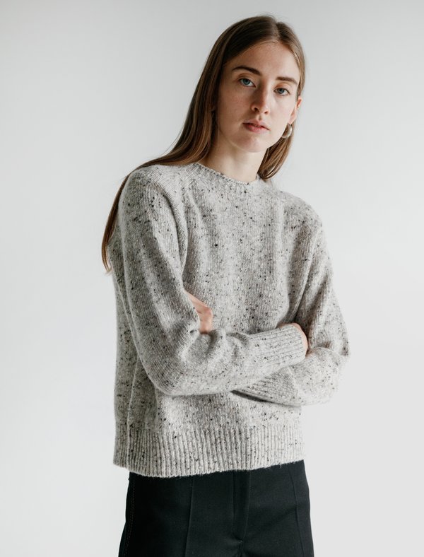 Margaret Howell Donegal Crewneck Sweater - Pale Grey | Garmentory
