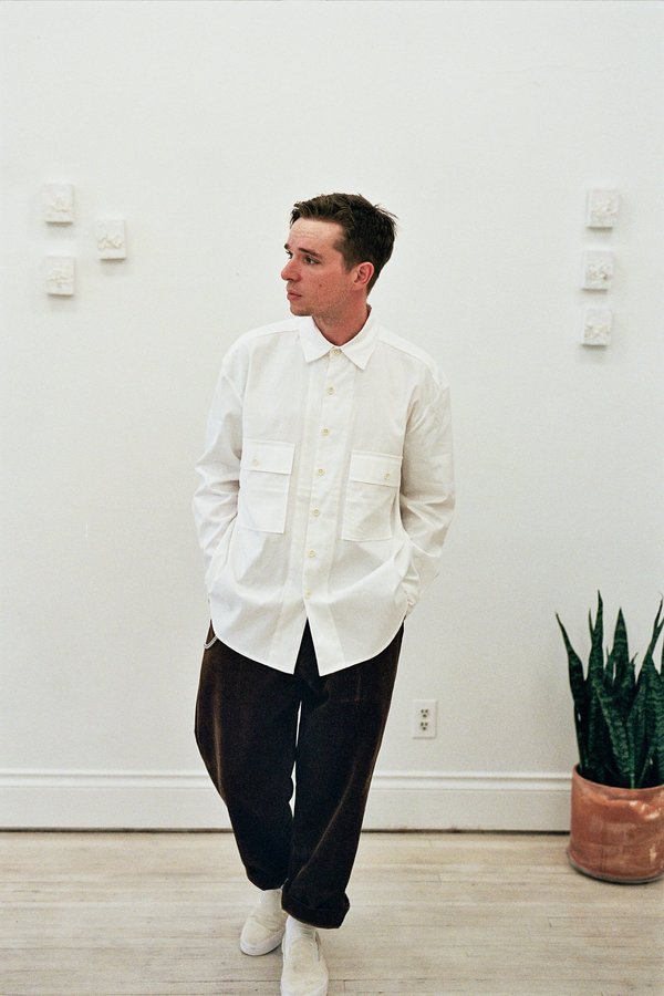 Evan Kinori Organic Cotton/Hemp Big Shirt - Oxford White | Garmentory