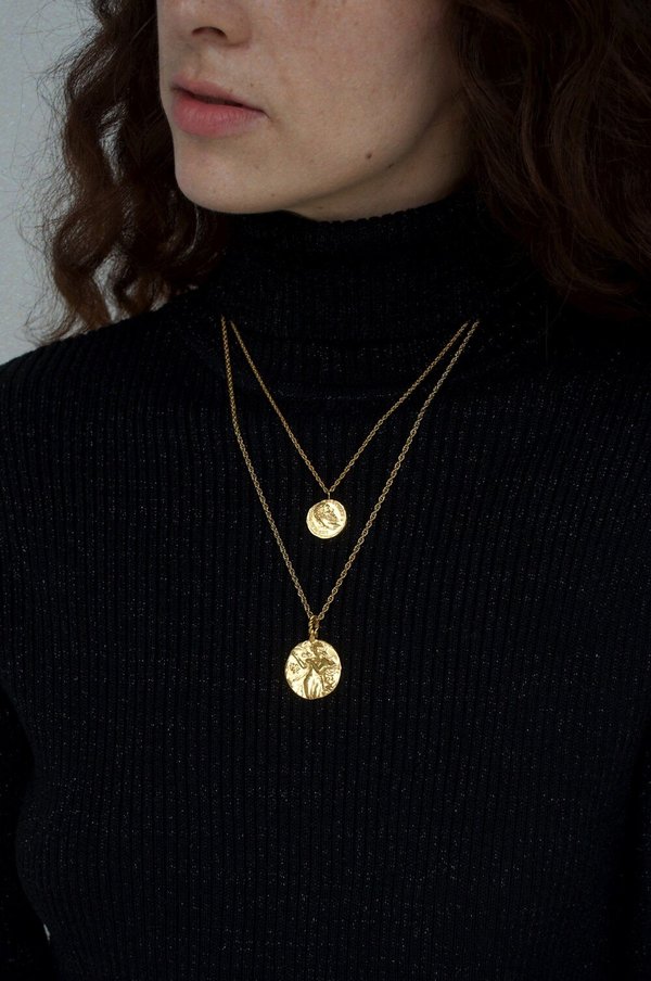 Pamela Card Veritas Aequitus Necklace - 24k Gold Vermeil