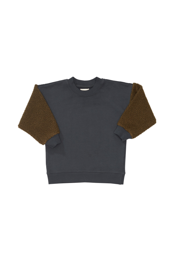 Kids Bacabuche Sherpa Sleeve Fleece Pullover - Black/Olive