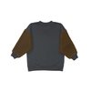 Kids Bacabuche Sherpa Sleeve Fleece Pullover - Black/Olive - Thumbnail 2