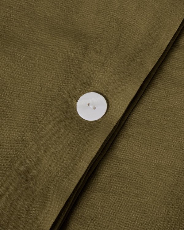Shop Sunday Morning Marcel Linen Duvet Cover - Moss Shop Sunday Morning Marcel Linen Duvet Cover - Moss