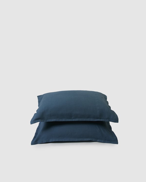 Shop Sunday Morning Marcel Linen Duvet Set - Adriatic Shop Sunday Morning Marcel Linen Duvet Set - Adriatic