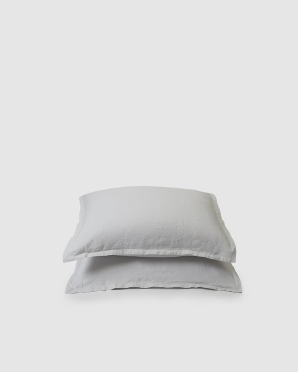Shop Sunday Morning Marcel Linen Duvet Set - Glacier Shop Sunday Morning Marcel Linen Duvet Set - Glacier