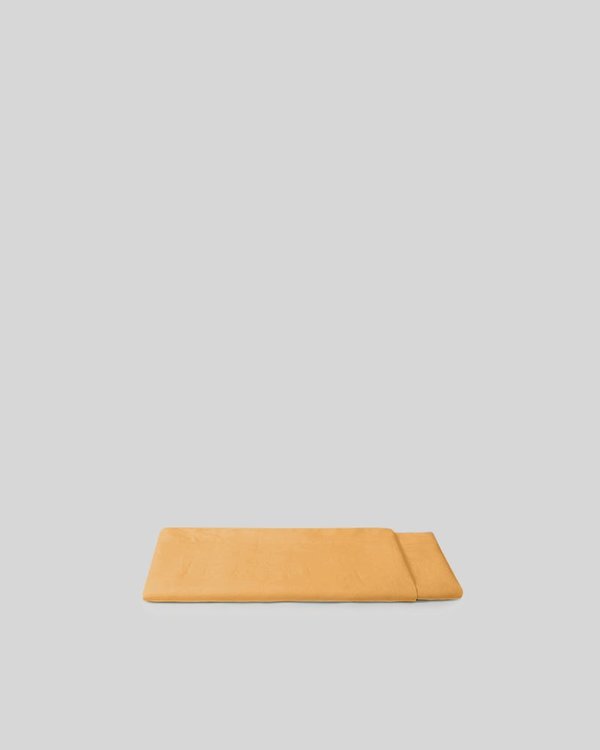 Shop Sunday Morning Marcel Linen Flat Sheet - Mustard Shop Sunday Morning Marcel Linen Flat Sheet - Mustard