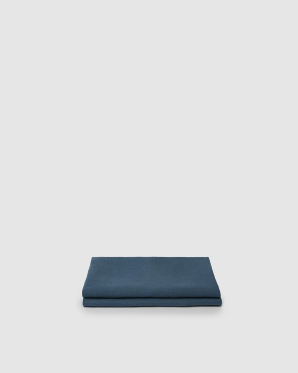 Shop Sunday Morning Marcel Linen Pair Pillowcases - Adriatic Shop Sunday Morning Marcel Linen Pair Pillowcases - Adriatic