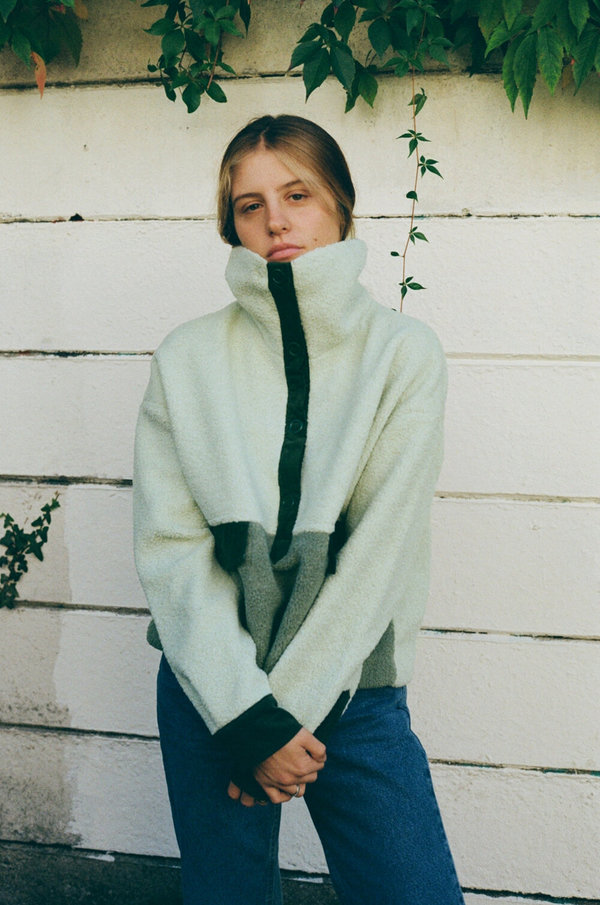 house of sunny のteddy pullover jacket House of Sunny Teddy Pullover - Pistachio | Garmentory