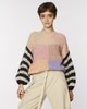 Maiami Mohair Big Sweater With Striped Sleeves - Thumbnail 3