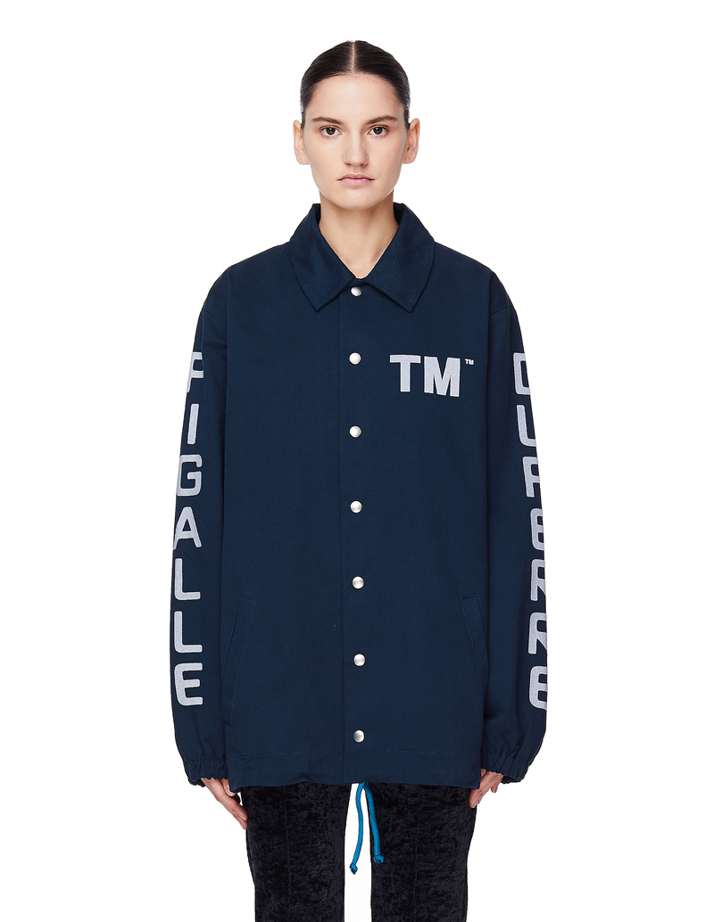 Pigalle Navy Blue Cotton TM Coach Jacket | Garmentory
