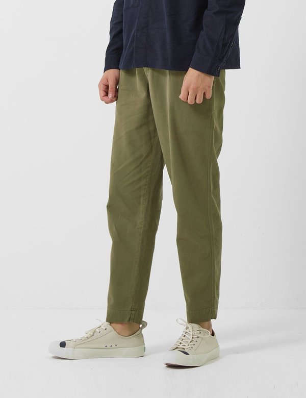 Folk Clothing Folk The Assembly Pleated Trousers - Soft Green Brushed Folk Clothing Folk The Assembly Pleated Trousers - Soft Green Brushed