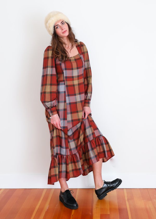 Gravel & Gold Velutina Dress - Plaid Gravel & Gold Velutina Dress - Plaid