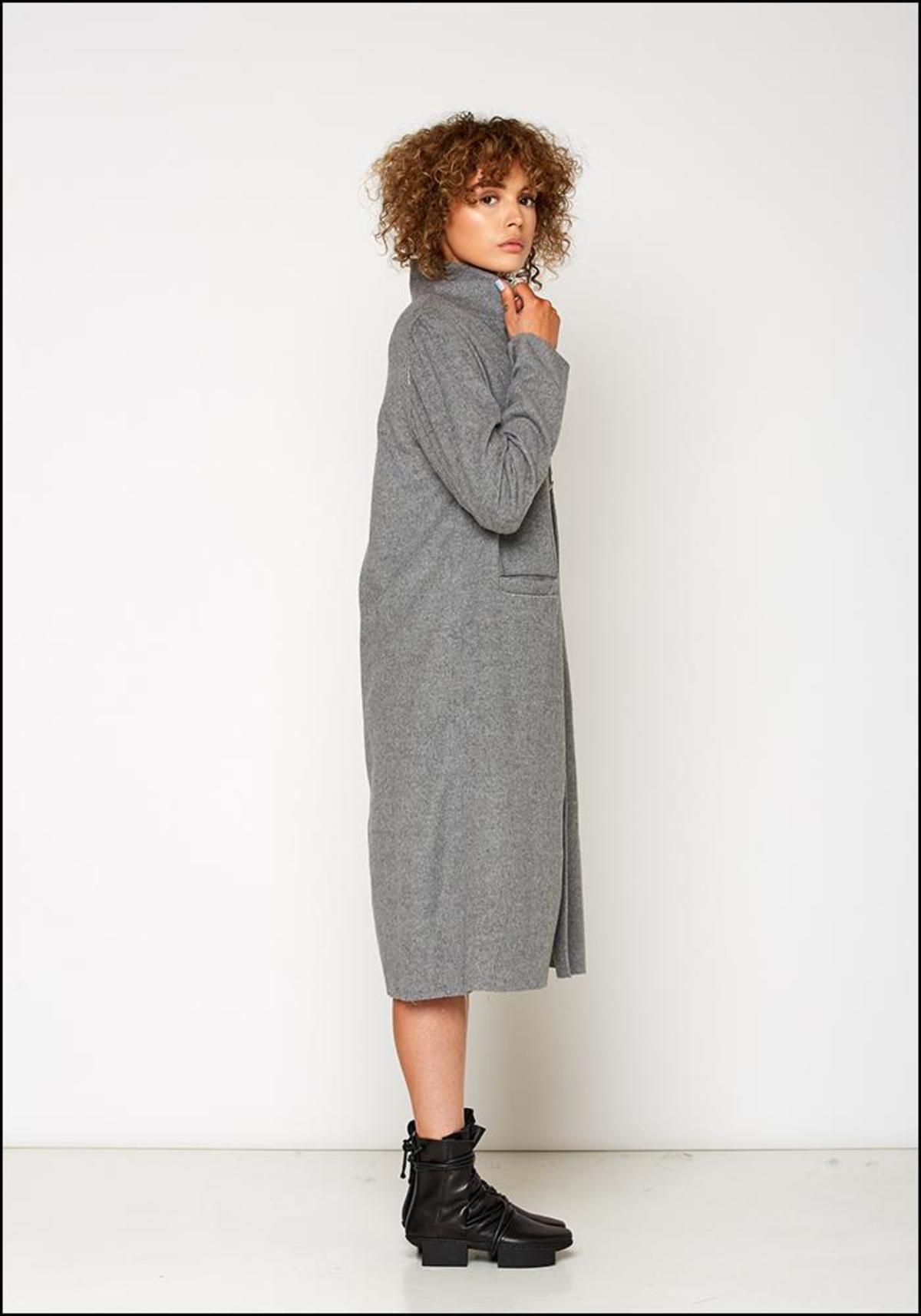 Umit Unal Contrast Stitch Peacoat - gray - Image 2 of 4
