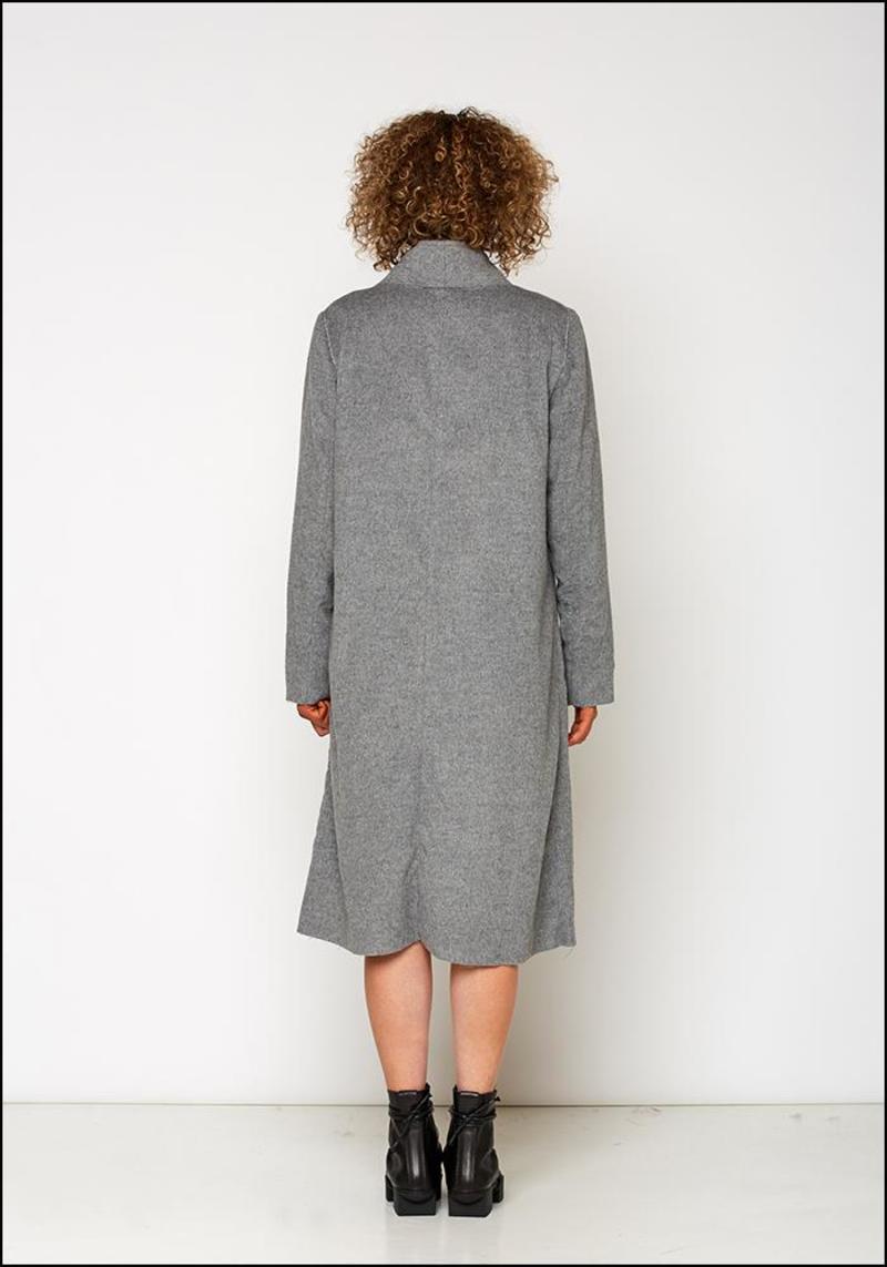 Umit Unal Contrast Stitch Peacoat - gray