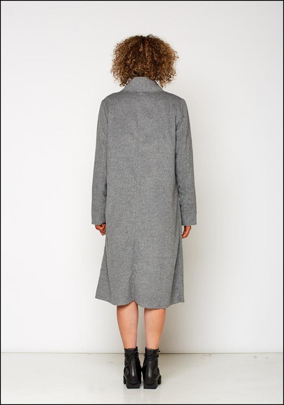 Umit Unal Contrast Stitch Peacoat - gray - Image 3 of 4
