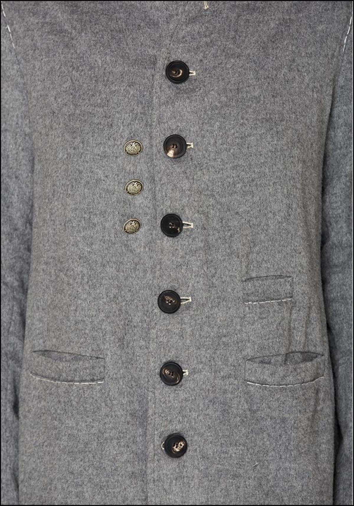 Umit Unal Contrast Stitch Peacoat - gray - Image 4 of 4