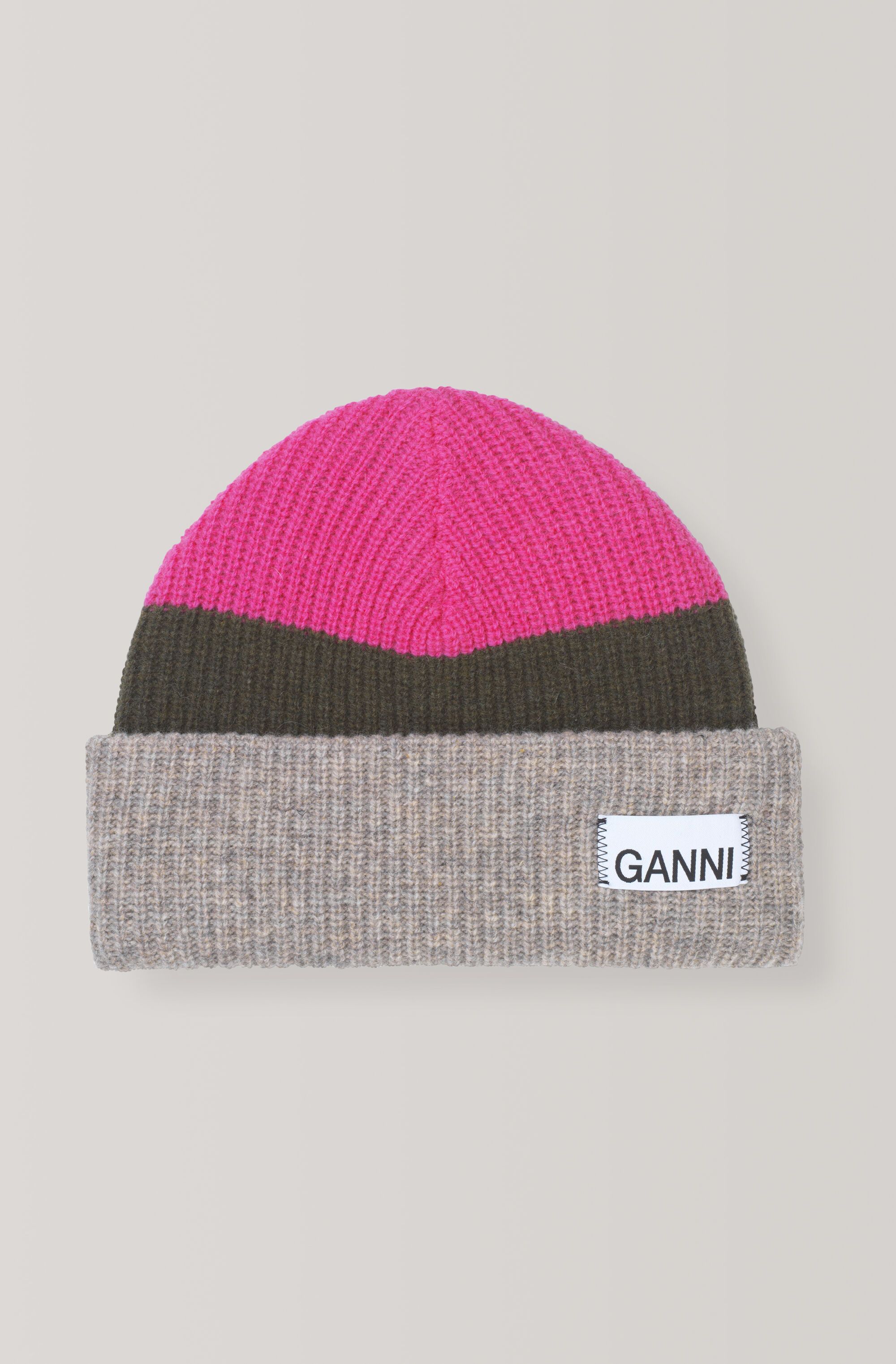 Ganni Soft Pink Knit Hat Ganni Pink Beanie Ganni Soft Wool Beanie Pink BSTN Store main image 3
