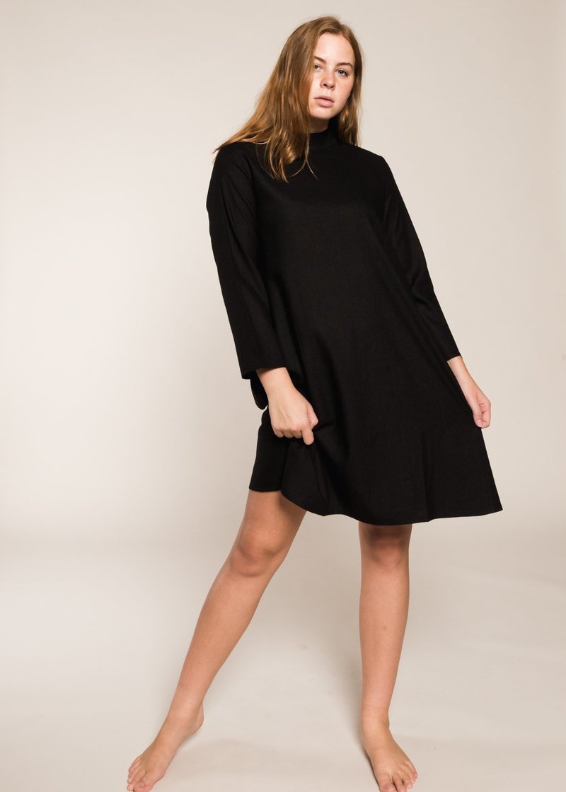 Ali Golden Mock Neck Dress - Black | Garmentory