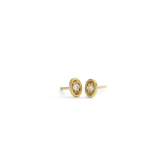 Blanca Monrós Gómez Tiny Diamond Oval Stud Earrings Blanca Monrós Gómez Tiny Diamond Oval Stud Earrings