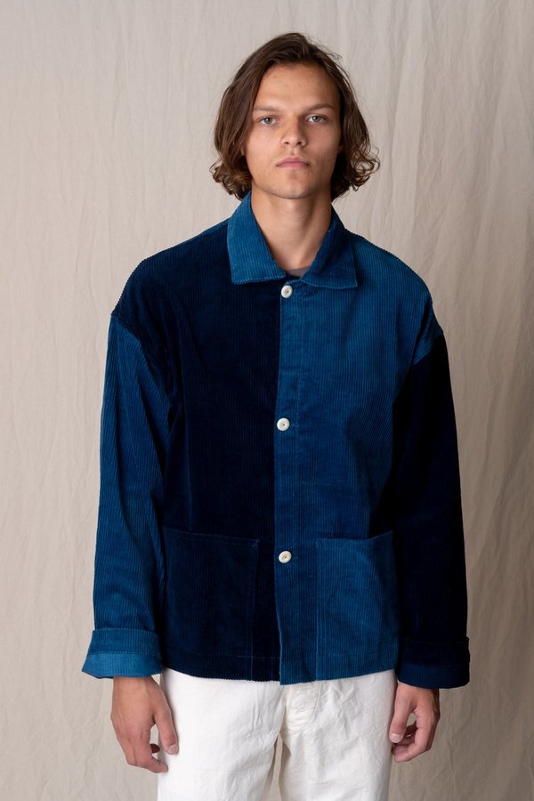 Story Mfg. Short On Time Jacket - Two Tone Indigo | Garmentory 