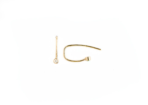 Grace Lee Diamond Bezel Hook Earrings Grace Lee Diamond Bezel Hook Earrings