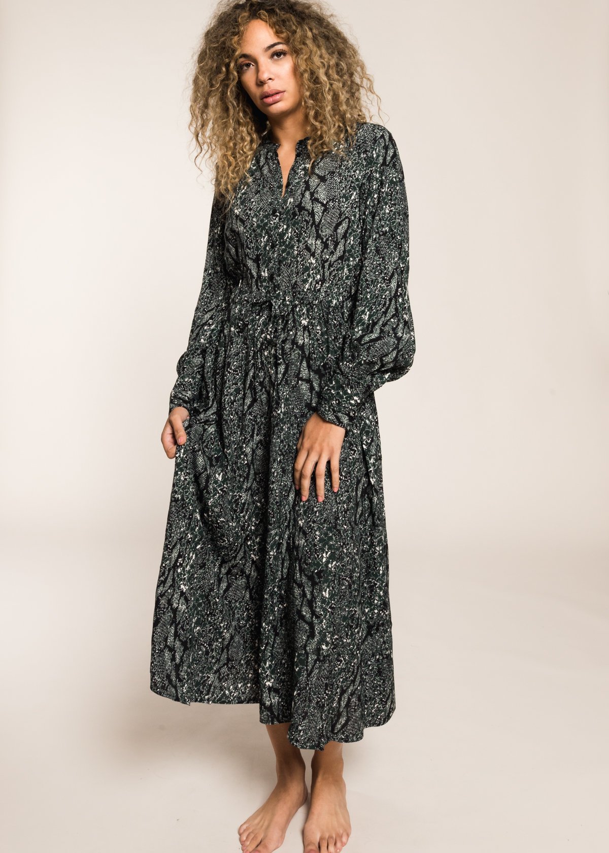 slim fit dress slacks Green Snake Print Dress main image 0