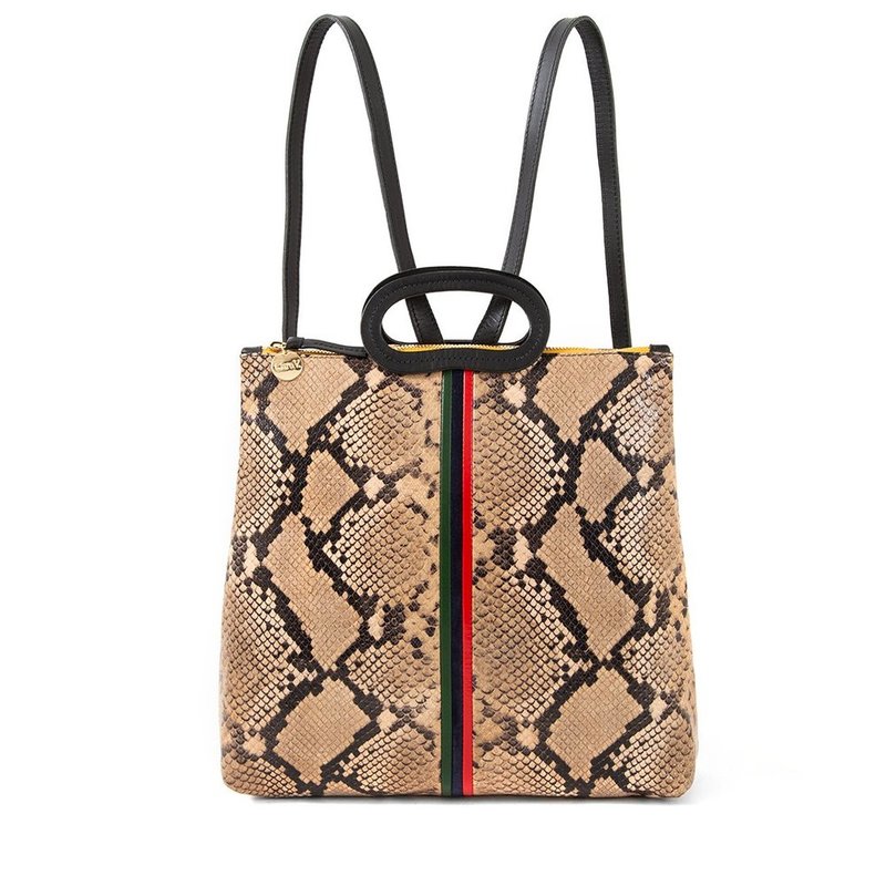 Clare Marcelle Backpack Tan Snake Garmentory