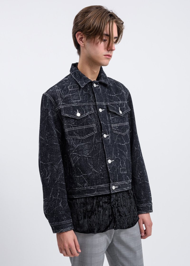 CMMN SWDN Brandon Wool Denim Jacket - Black | Garmentory