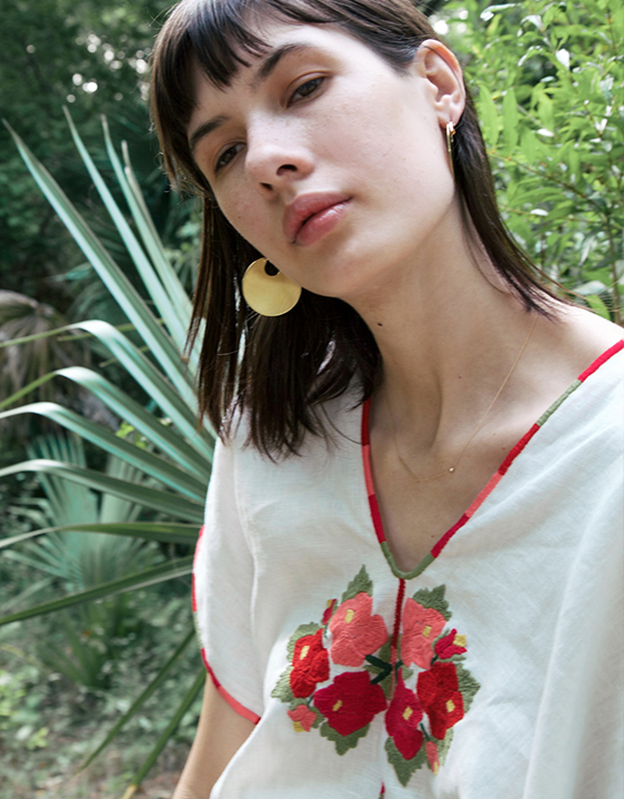 Lila Rice Disc Earrings - Brass Lila Rice Disc Earrings - Brass