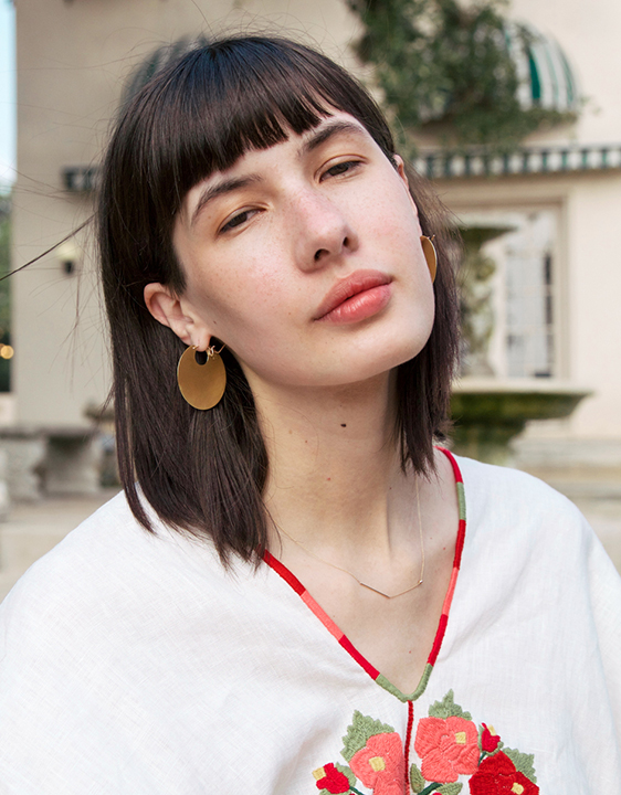 Lila Rice Disc Earrings - Brass Lila Rice Disc Earrings - Brass