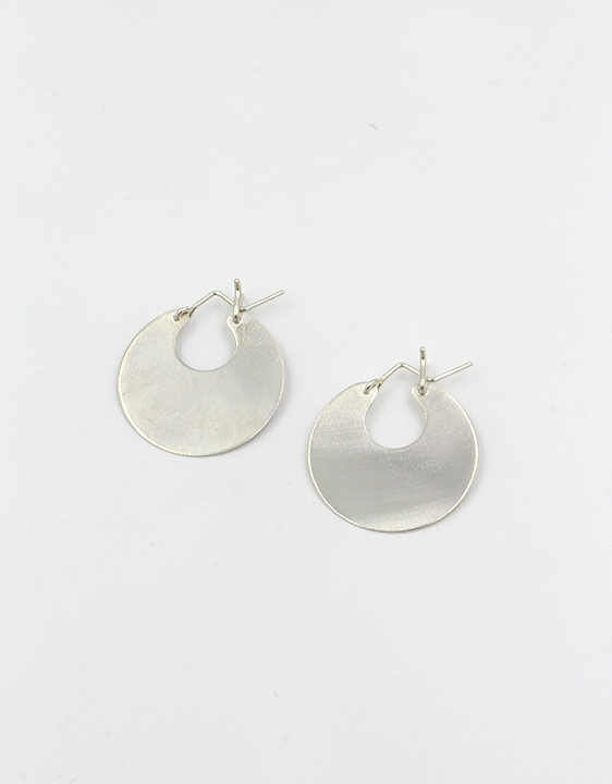 Lila Rice Disc Earrings - Sterling Silver Lila Rice Disc Earrings - Sterling Silver