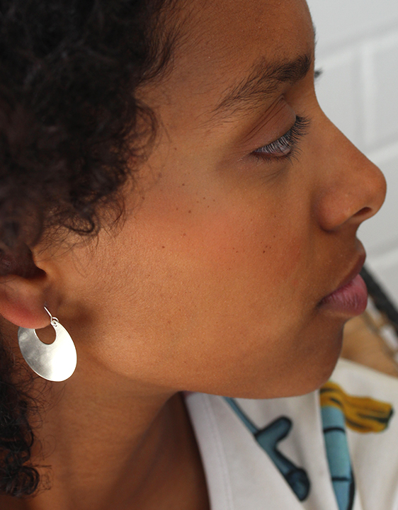 Lila Rice Disc Earrings - Sterling Silver Lila Rice Disc Earrings - Sterling Silver