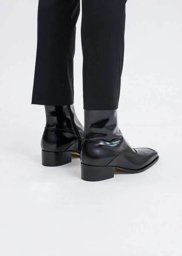 black fitted ankle boots