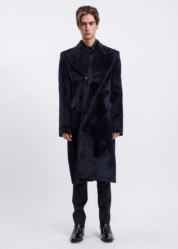 Y/project Double Lapel Coat - Dark Navy | Garmentory