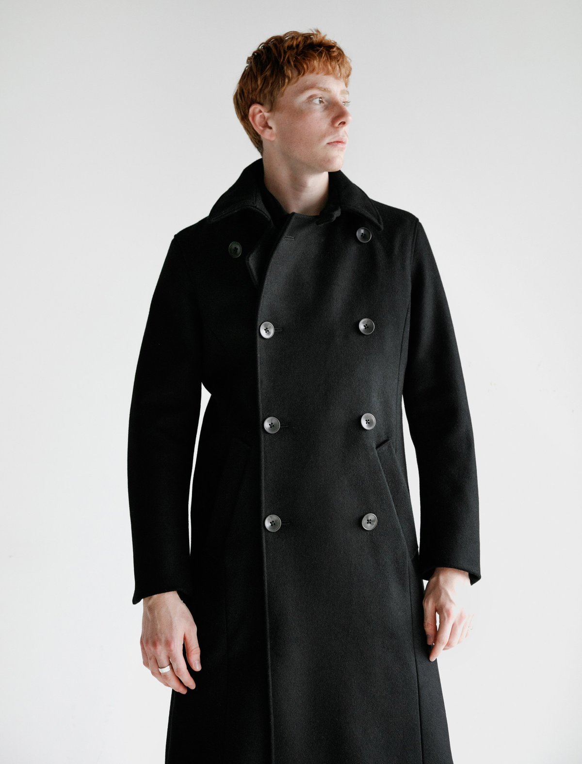ジャケット・アウター FRANK LEDER BLACK WOOL LONG COAT Frank Leder Wool Officer Coat - Archiv | Garmentory