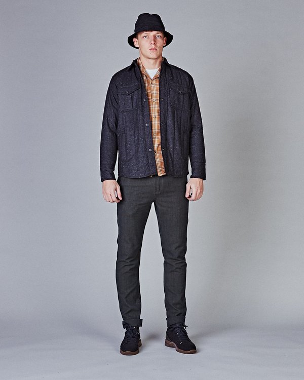 Corridor Wool Tweed Quilted Jacket Charcoal Garmentory