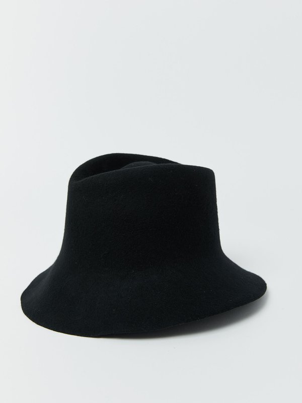 希少 REINHARD PLANK Black Linen Bucket Hat Reinhard Plank | Artista Hat Black Lapin