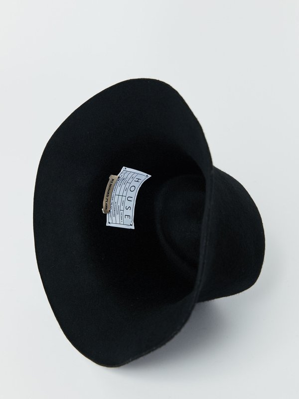 希少 REINHARD PLANK Black Linen Bucket Hat Reinhard Plank | Artista Hat Black Lapin