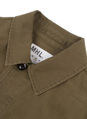 Men's MHL Margaret Howell Zip Pocket Jacket Japanese Drill Khaki