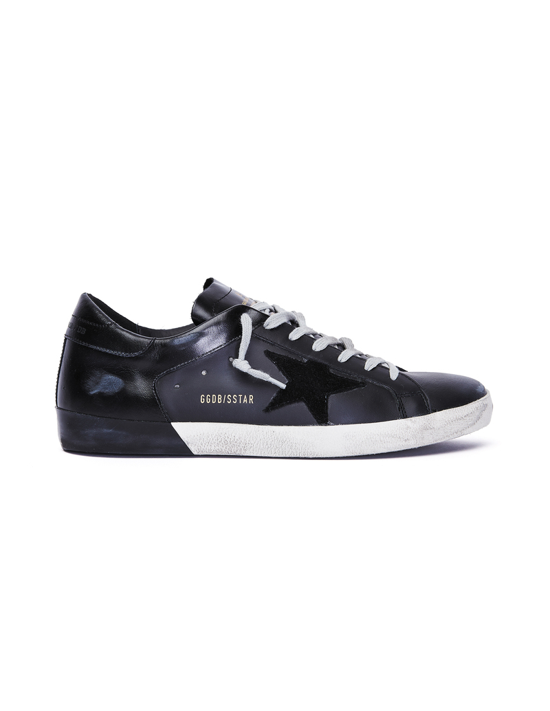 Golden Goose Leather Superstar Sneakers - Black | Garmentory