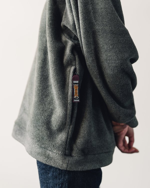 Kapital Reverse Fleece Big Crew Sweatshirt - Khaki | Garmentory